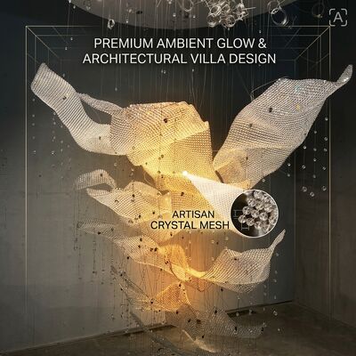 Op maat gemaakte hotelfoyer LED kristal kandelaar grote lobby hanger verlichting luxe villa club decor