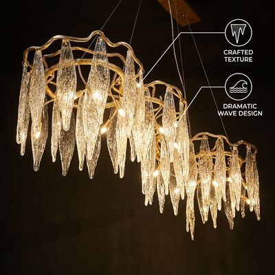 Luxe Marmer Multi-Hanglamp Kristallen Kroonluchter Op Maat Gemaakte Hanglamp voor Hotel Villa Club